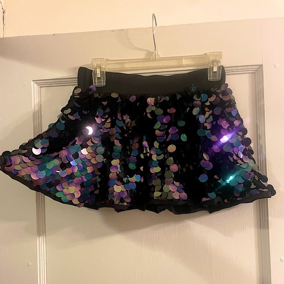 iHeartRaves Black Disco Mermaid Sequin Mini Skirt Size M NWOT Rave Festival EDM - Picture 5 of 9